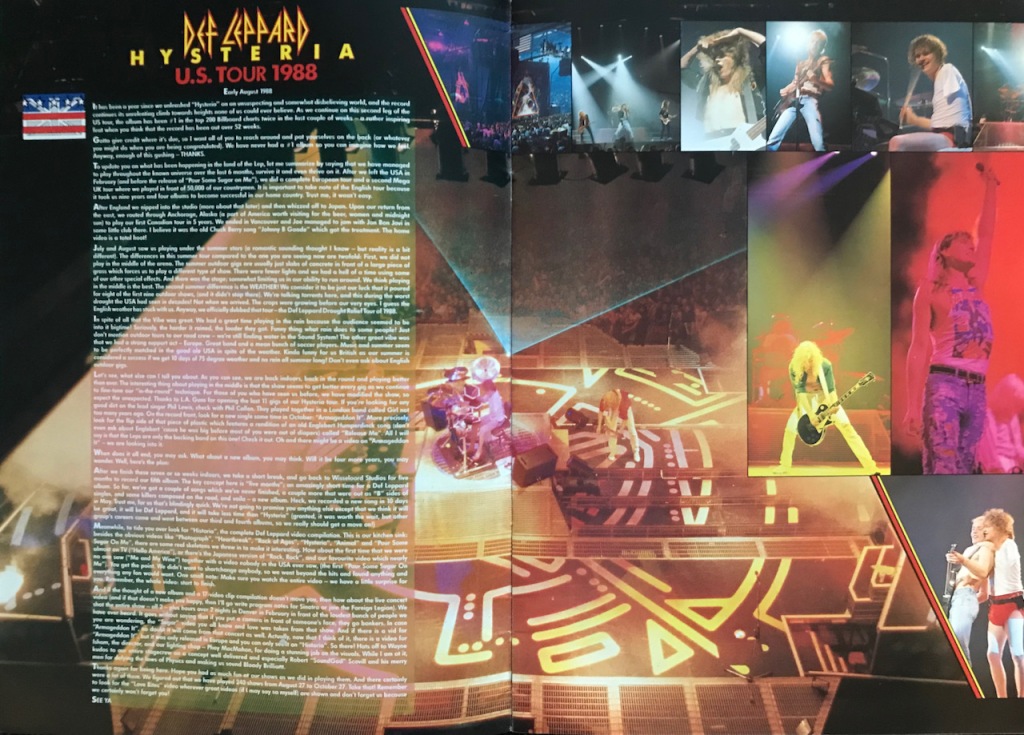 when was the def leppard hysteria tour